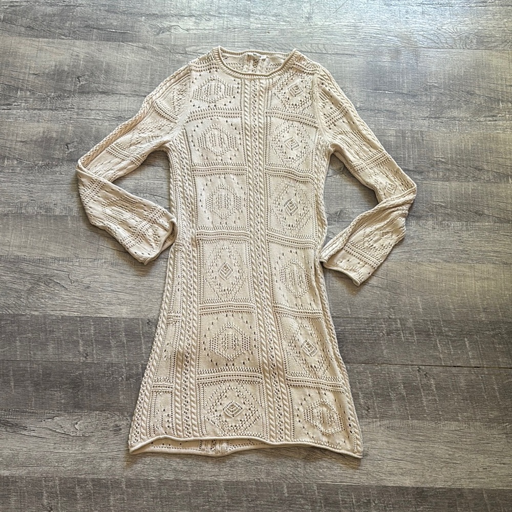 Splendid Kimi Long-Sleeve Crochet Dress - Picture 2 of 8